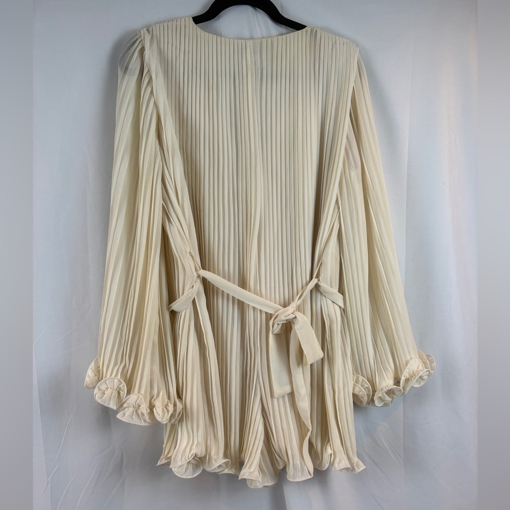 Endless Rose Cream Long Sleeve Pleated Romper - Picture 8 of 11